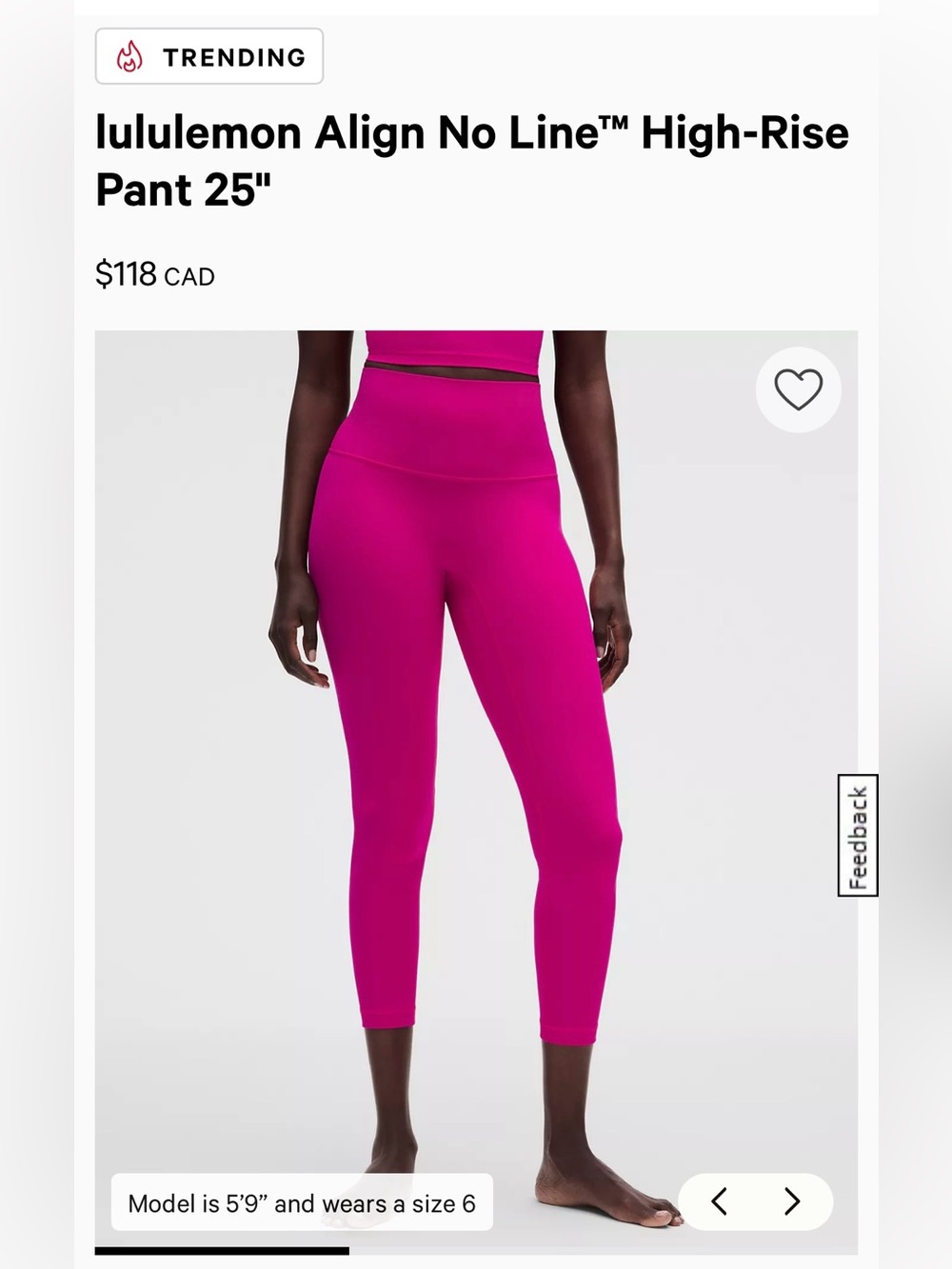lululemon Align No Line High-Rise Leggings - Bright Magenta